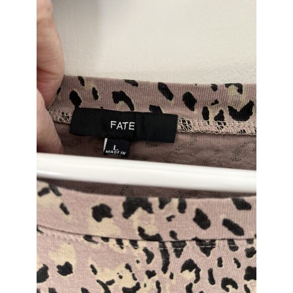 Fate Women's L Baby Doll Animal Print Boho Y2K Ruffle Cotton Top - Picture 2 of 5